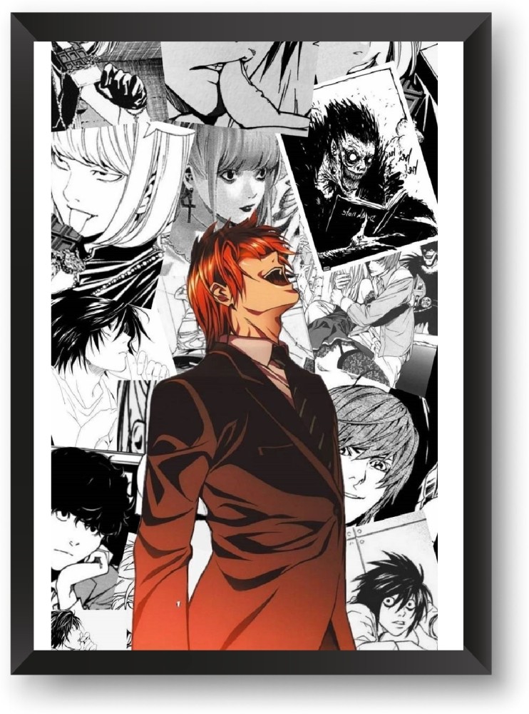 ANIME POSTER FRAME - DEATH NOTE MANGA - Black Framed Wall Poster For Home  And Office With Frame, (12.6*9.6) Photographic Paper - Abstract,  Decorative, Nature, Pop Art, Abstract, Minimal Art, Animation 