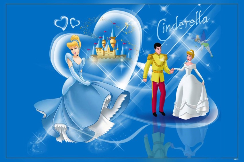 Princess Cinderella And Prince Henry Disney Story Cartoon Matte