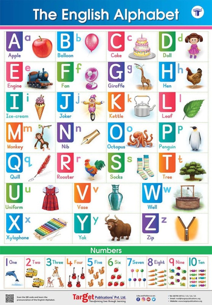 Abcd alphabet chart Poster Multicolor Photo Paper Print Poster