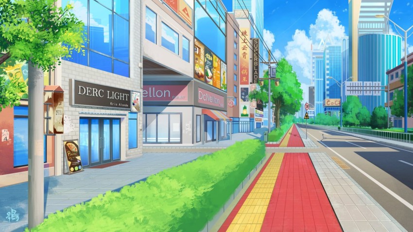 Anime Street   Anime Street Background on Bat Anime Street Night HD  wallpaper  Pxfuel