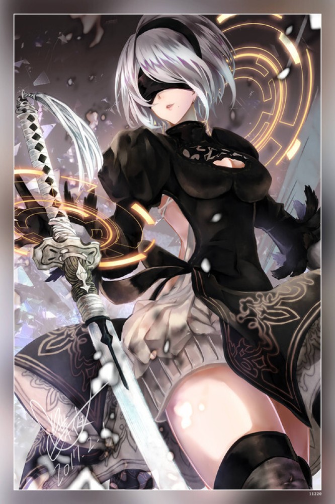 Nier Automata 2B Nier Automata Sword Anime Matte Finish Poster