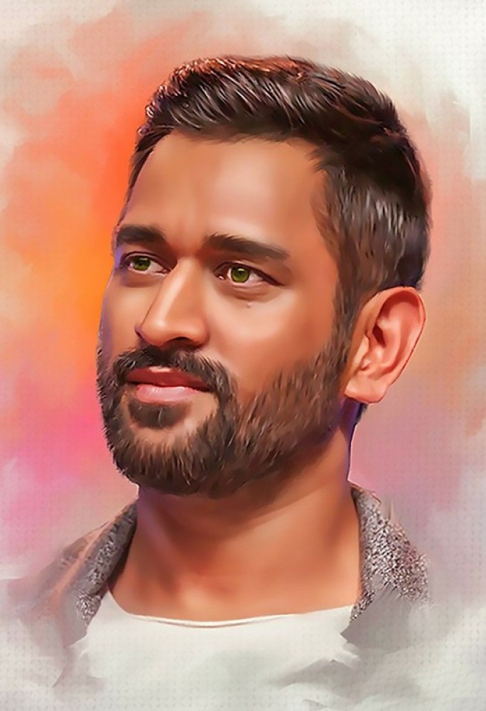 MS Dhoni portrait  VK Artbox