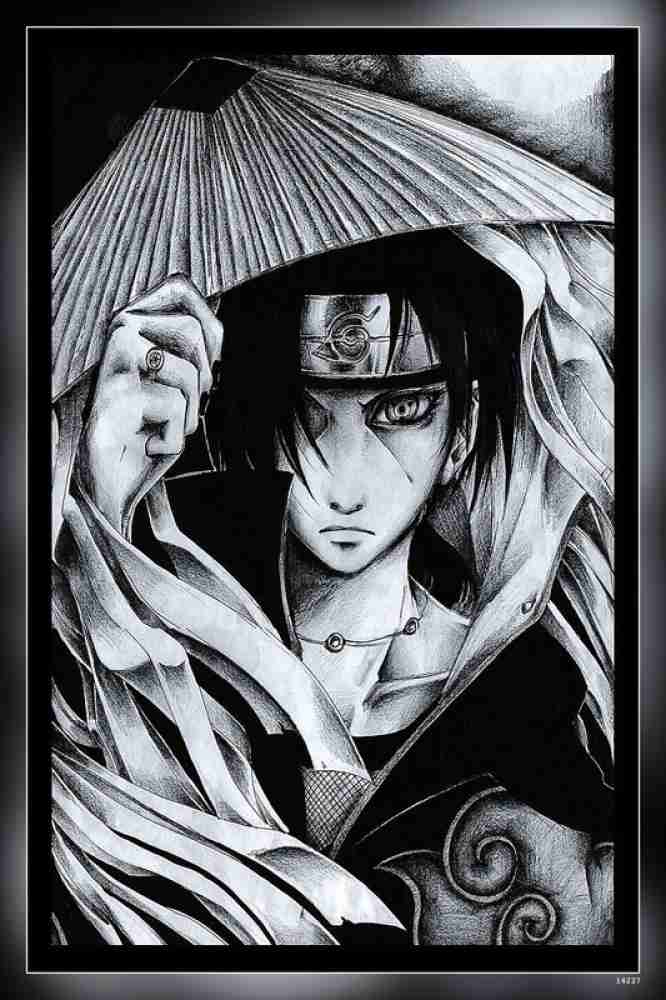 Itachi uchiha sketch original drawing on paper Stock Illustration