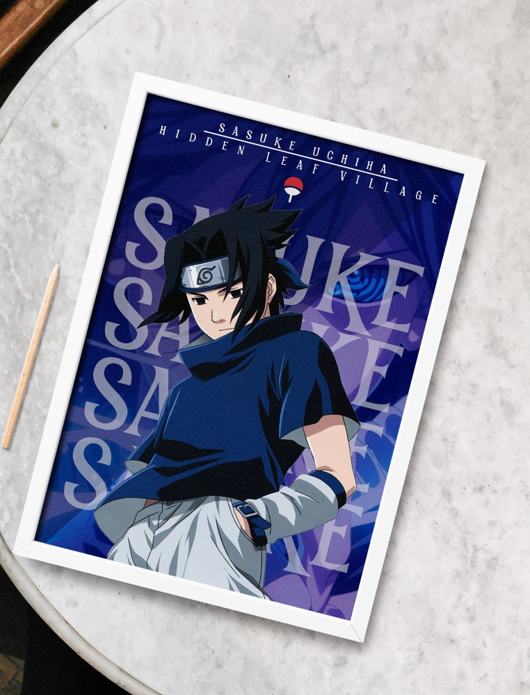 Naruto Sasuke Uchiha White Framed Poster (8x12 Inches) For Room Decor/  Gifting/ Anime Fans/ High Quality Paper Print - Sports posters in India -  Buy art, film, design, movie, music, nature and