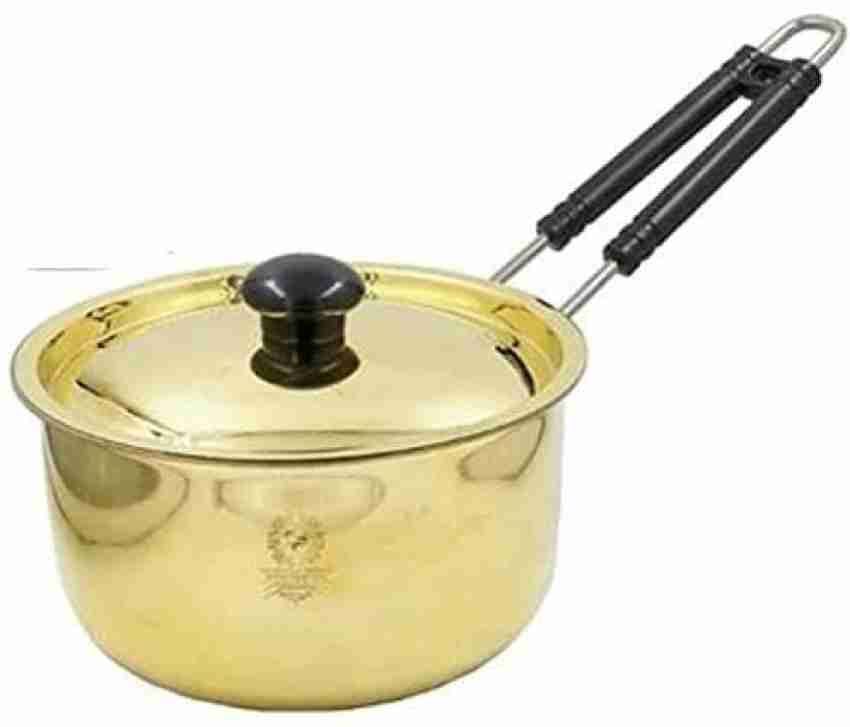 Buy Arra brass tea pan with wooden handle Online - Ellementry