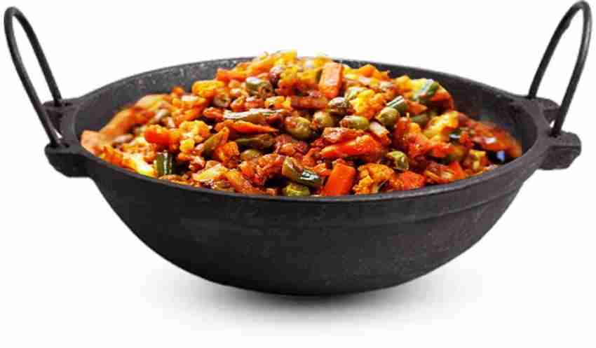 Pre-seasoned Cast Iron Kadai/kadhai Combo 8 Inch,10 Inch 