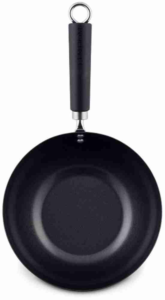 SAIFPRO Mild Steel MS Chinese Wok, for Home, Hotel (Size 14.5inch