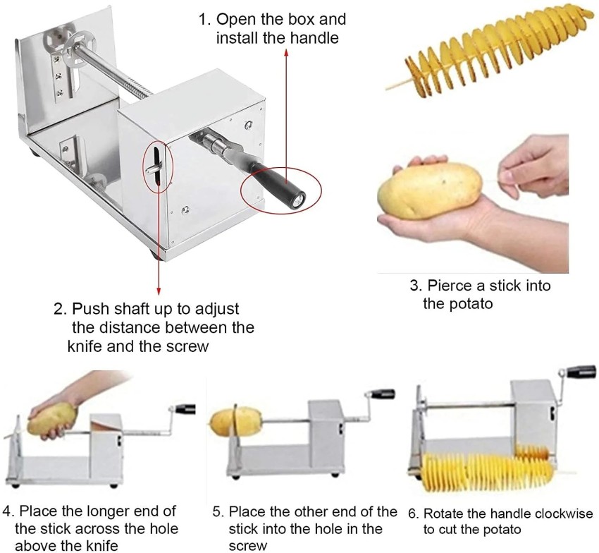 Potato Spiral Cutter Manual Stainless Steel Potato Twister Curly