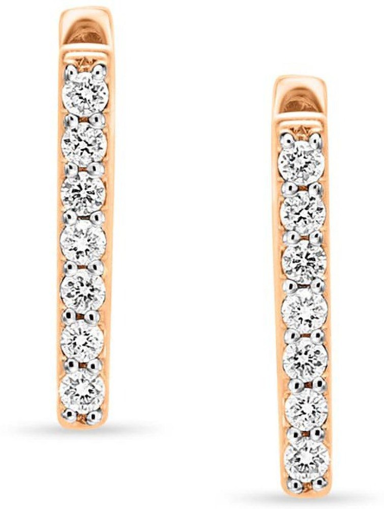 Buy Ayesha Square White Crystal Diamante Stud Rose GoldToned Hoop Drop  Earrings for Women Online in India