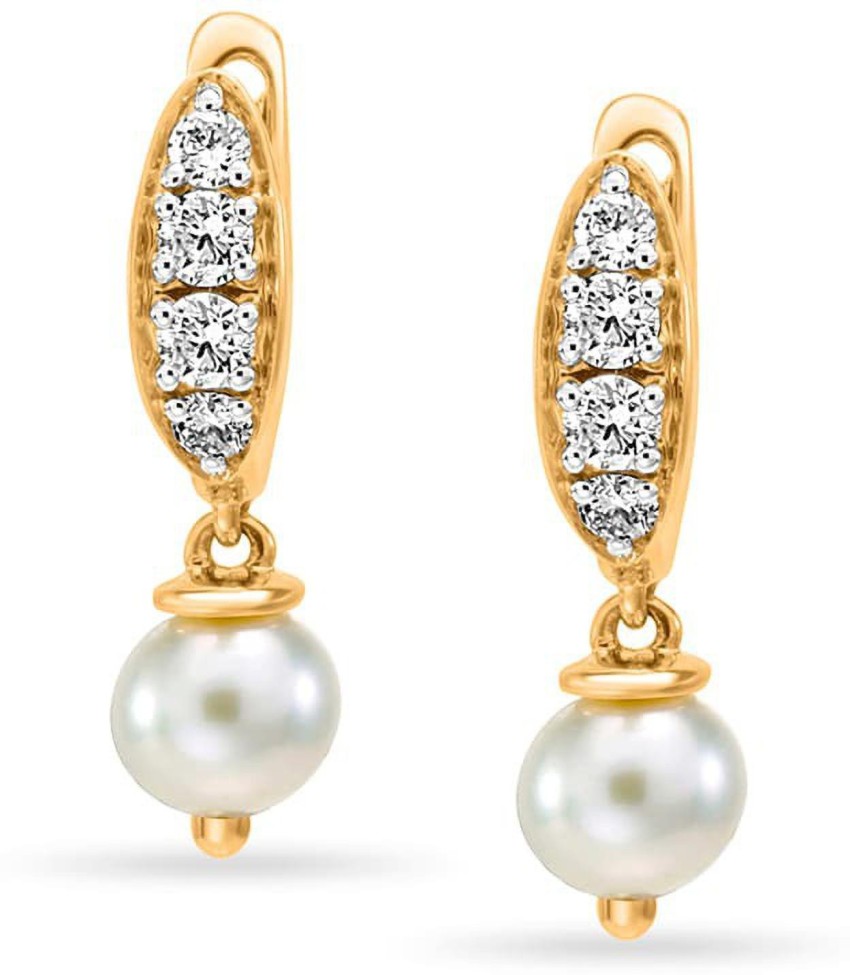 Brilliant Flowerbud Pearls and Diamond Stud Earrings