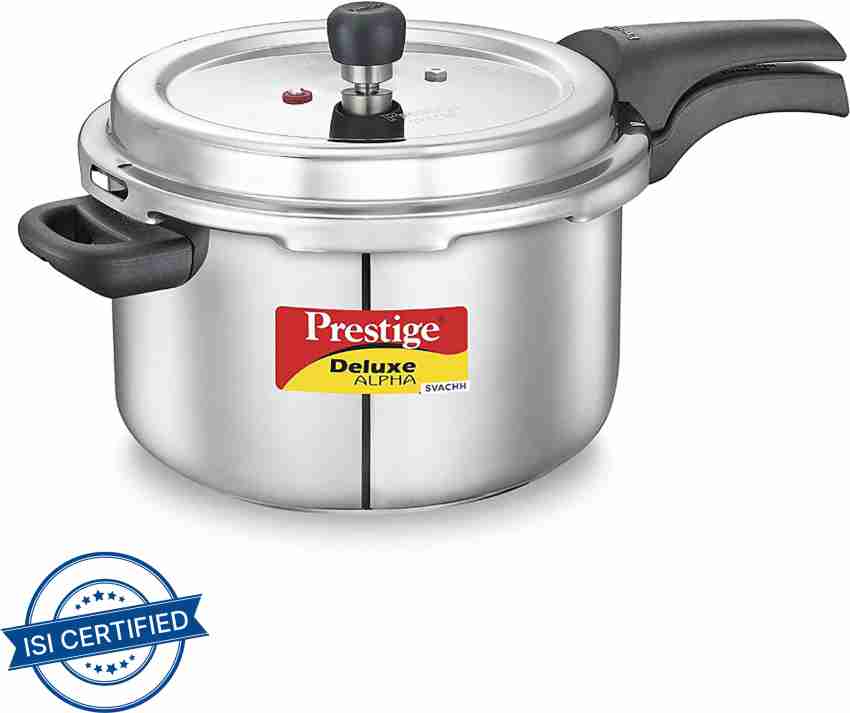 prestige deluxe alpha stainless steel pressure cooker 5.5 litres