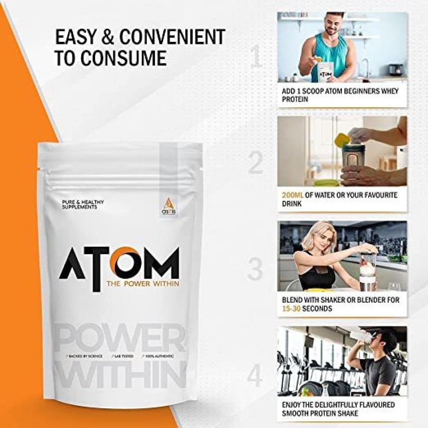 ATOM Steel Protein Shaker for Workout - 750ml