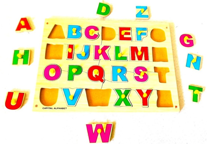 Coogam Wooden Alphabet Puzzle Letters Peg Board Sorting Abc, 60% OFF