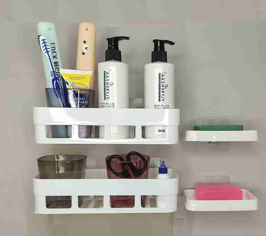 QXORE 8 ( 4 Kitchen Bathroom Rack With 4 Soap Holder Soap Dishes