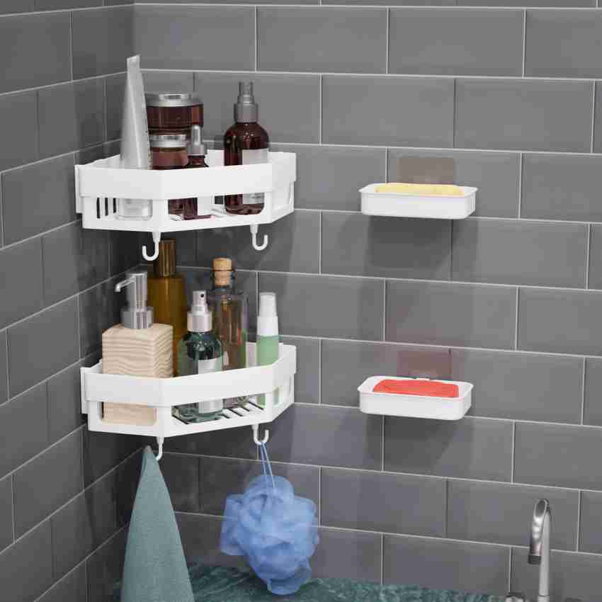 QXORE 8 ( 4 Kitchen Bathroom Rack With 4 Soap Holder Soap Dishes