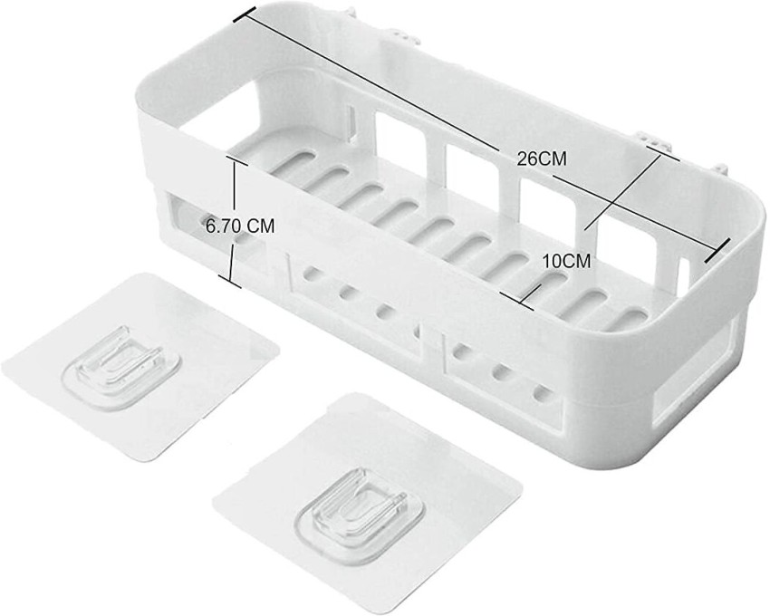 RAJBHUMI Plastic Strong Adhesive Bathroom Self Adhesive Shelves