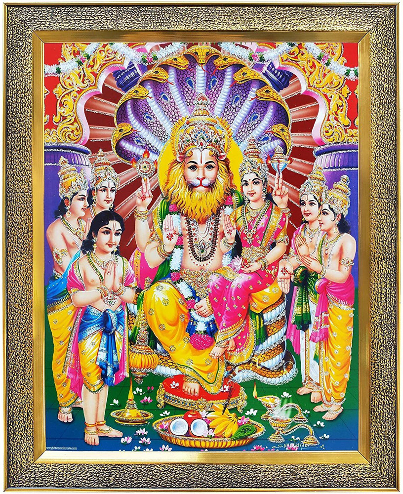 koshtak Narasimha Lakshmi/Swami Narayan laxmi Religious Frame ...