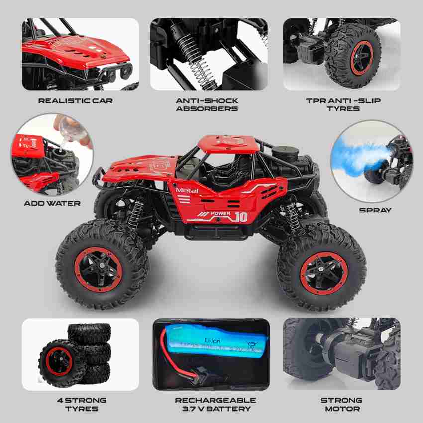 Fisca 1/16 Remote Control Drift Cars Toys with 2 Sets Tires, 4WD RC Cars  with Headlamps 