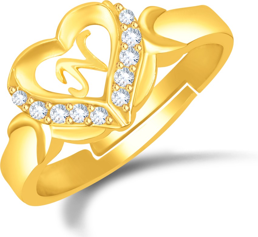 Traditional Decorated Monogram Ring Gold Plated