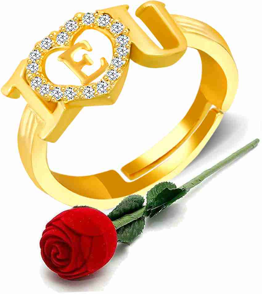 Divastri Love Heart E Alphabet Letter Rings girls women lovers ...