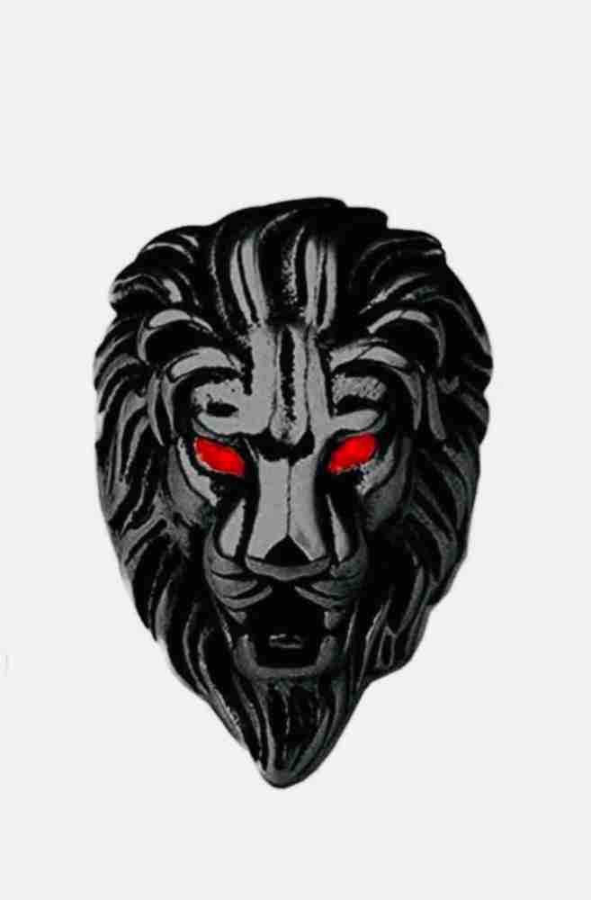 black lion with red eyes