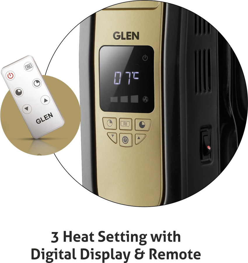 Glen HA7013DOR11 Electric Digital Display u0026 Remote With 11 Fin Oil Filled  Room Heater Price in India - Buy Glen HA7013DOR11 Electric Digital Display  u0026 Remote With 11 Fin Oil Filled Room