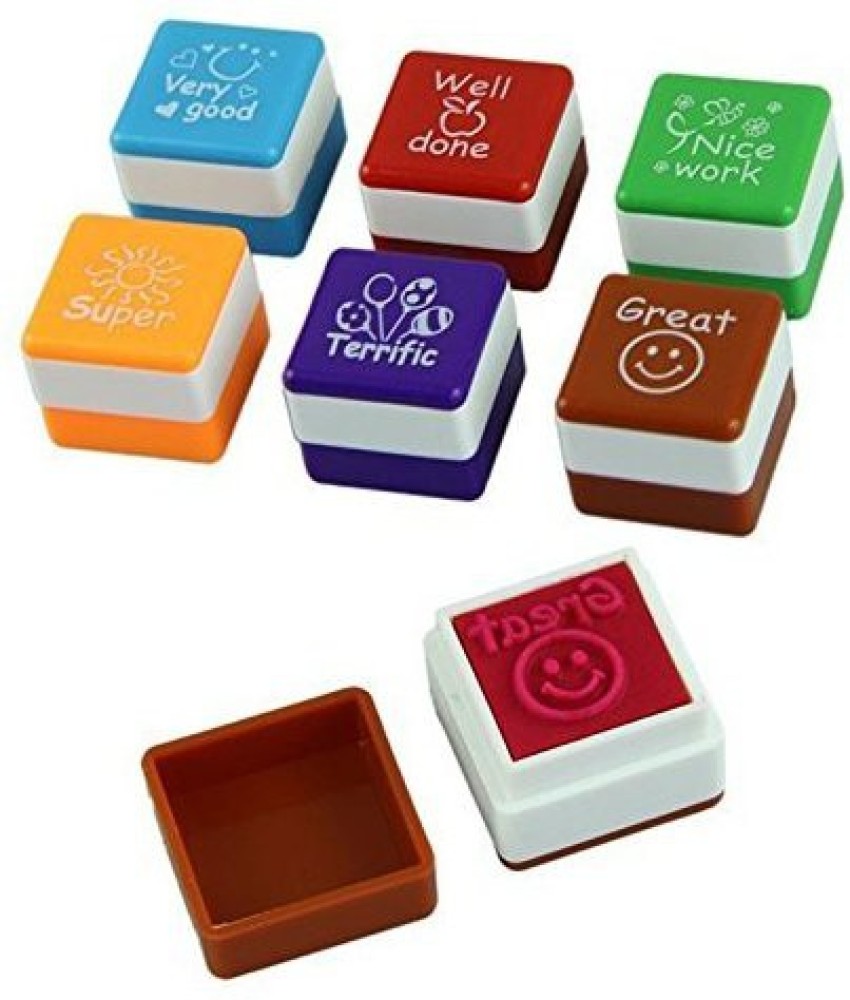 Sloies Best Words Stampers DIY Cute Self-Ink Rubber Seal Stamps for Kids  Motivation Rubber Stamp (pack of 40) Price in India - Buy Sloies Best Words  Stampers DIY Cute Self-Ink Rubber Seal