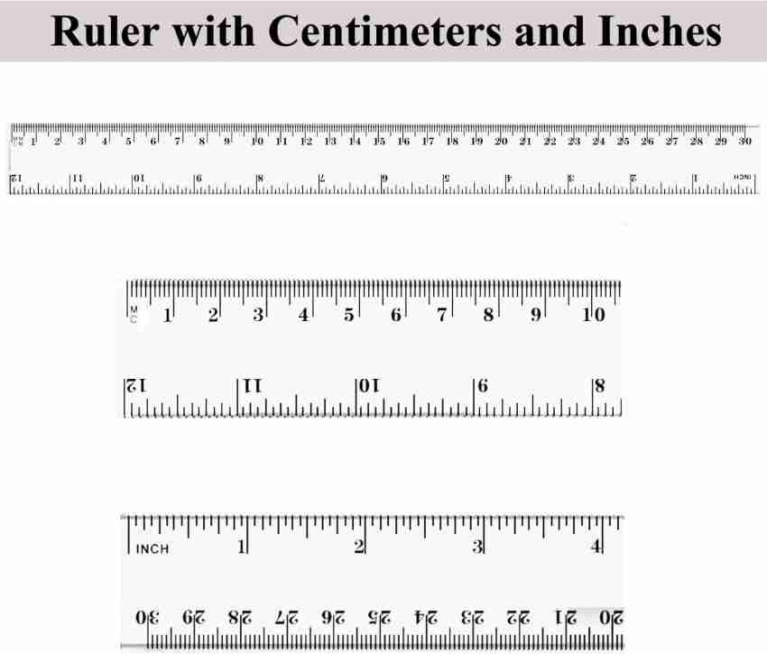 Rulers 12 inch, Pack of 3, Clear Ruler, Plastic Ruler, Drafting Tools, Rulers for Kids, Measuring Tools, Ruler Set, Ruler Inches and Centimeters