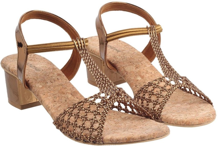 MOCHI Women Gold Heels - Buy MOCHI Women Gold Heels Online at Best Price -  Shop Online for Footwears in India