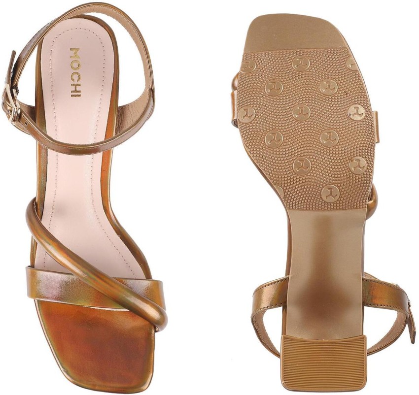 MOCHI Women Gold Heels - Buy MOCHI Women Gold Heels Online at Best Price -  Shop Online for Footwears in India