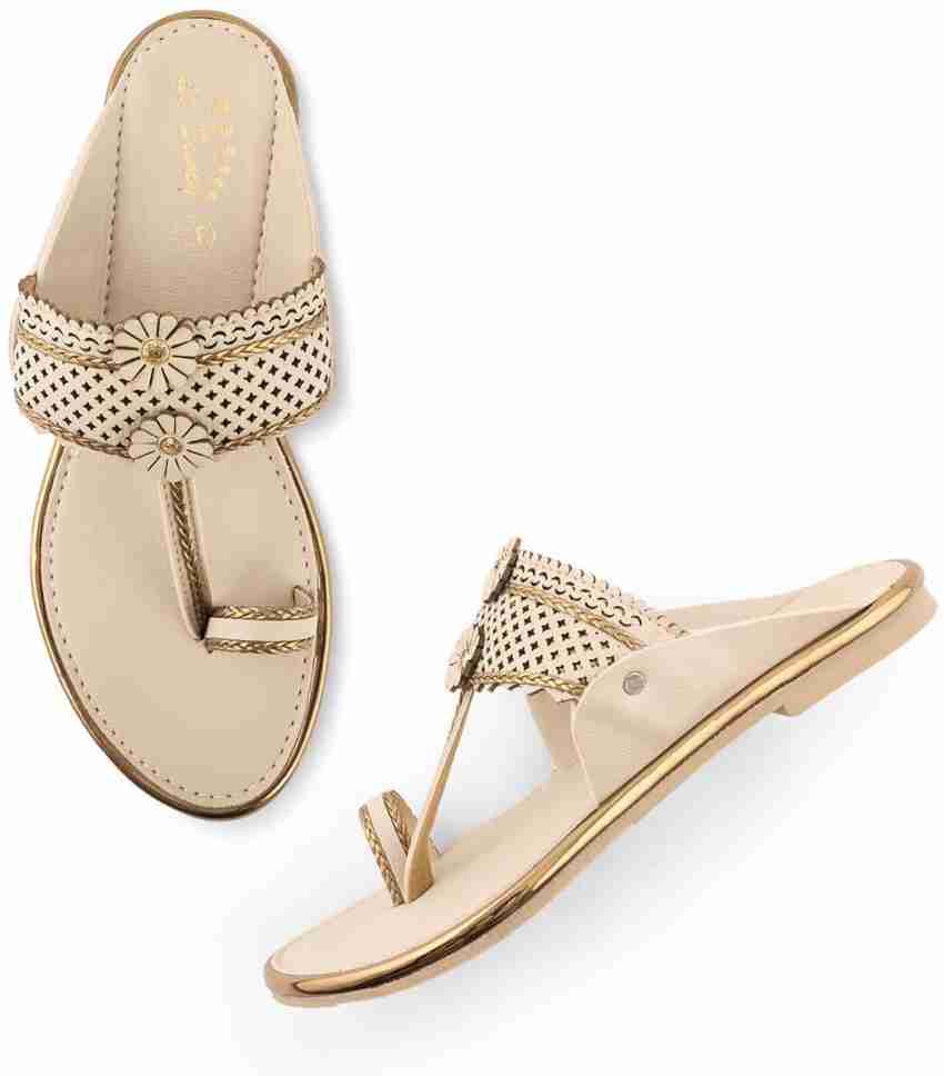 Buy LaSancy Embroidered Slip-on Ethnic Flats, Toe-Ring Festive Chappals, Women's Fashion Sandals