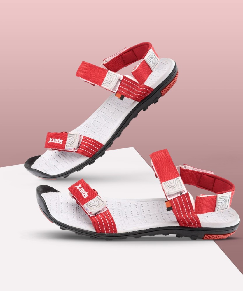 Red Polyester Velcro Strap Sports Sandals - CHARLES & KEITH US