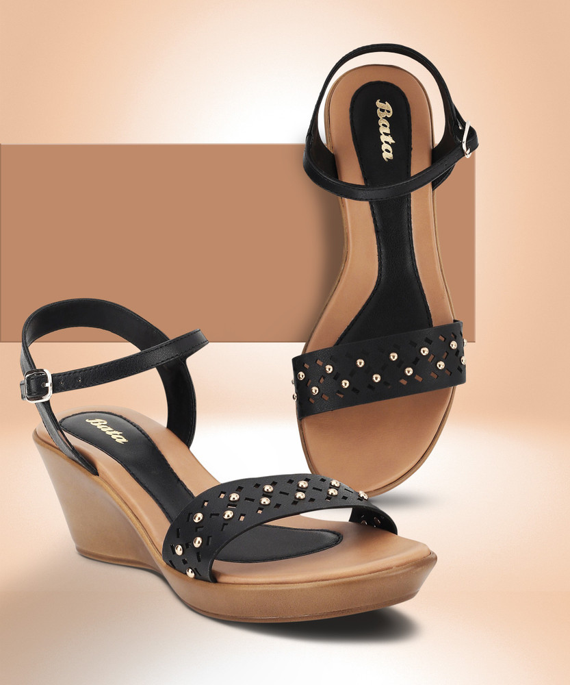 Bata black wedges Clearance