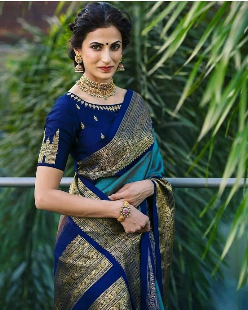 Buy PRAMUKH GADGET Self Design Banarasi Jacquard Multicolor Sarees ...