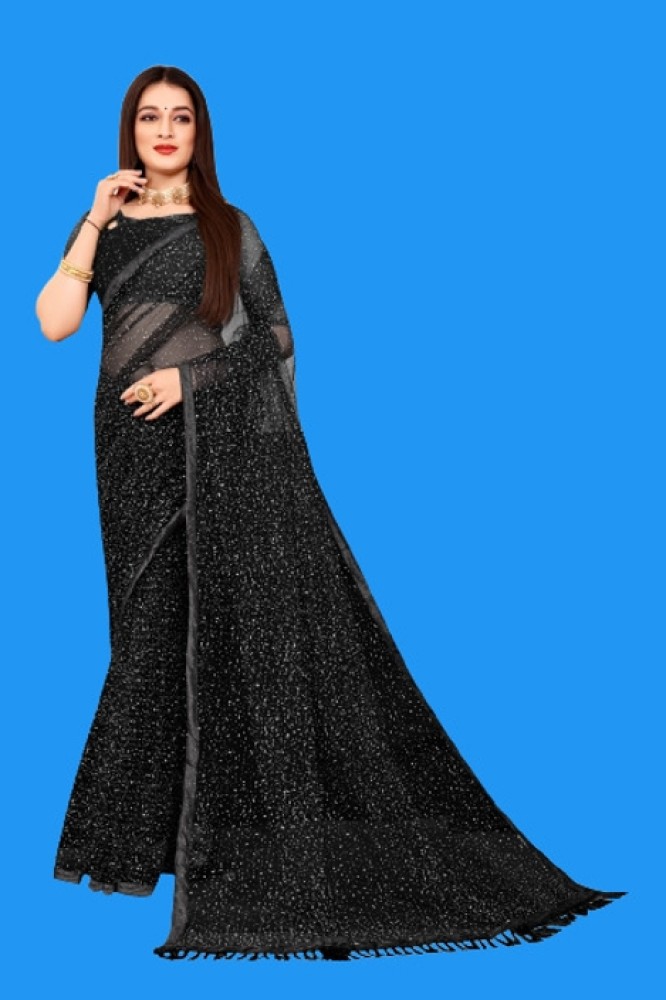 Buy FABFLICK Solid/Plain Bollywood Art Silk Blue Sarees Online
