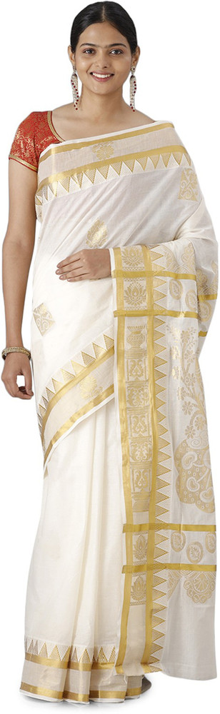 Buy Ramraj Cotton SolidPlain Kasavu Pure Cotton Green Sarees Online  Best  Price In India  Flipkartcom