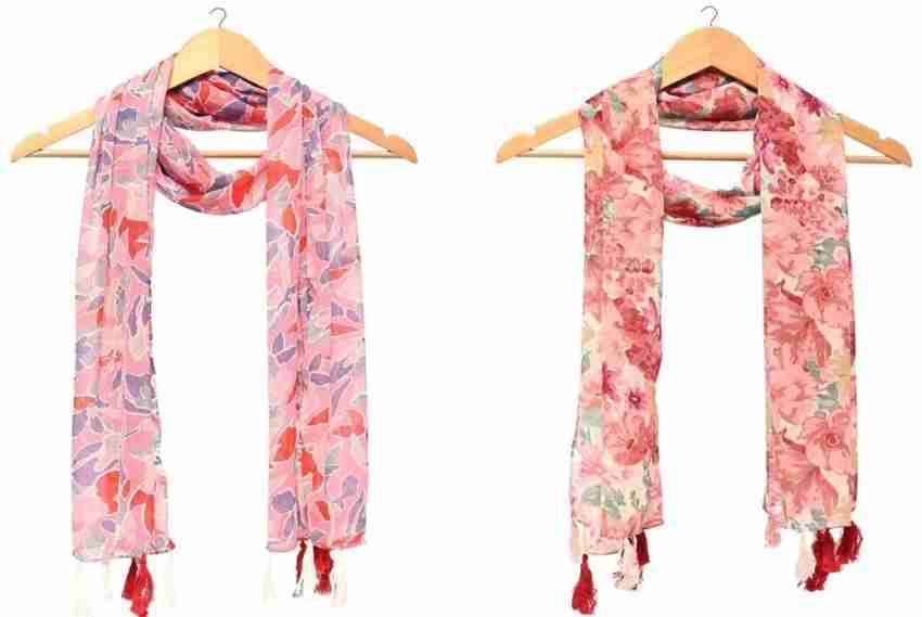 RiddleNeedle Floral Print Chiffon Women Scarf, Stole - Buy RiddleNeedle  Floral Print Chiffon Women Scarf, Stole Online at Best Prices in India