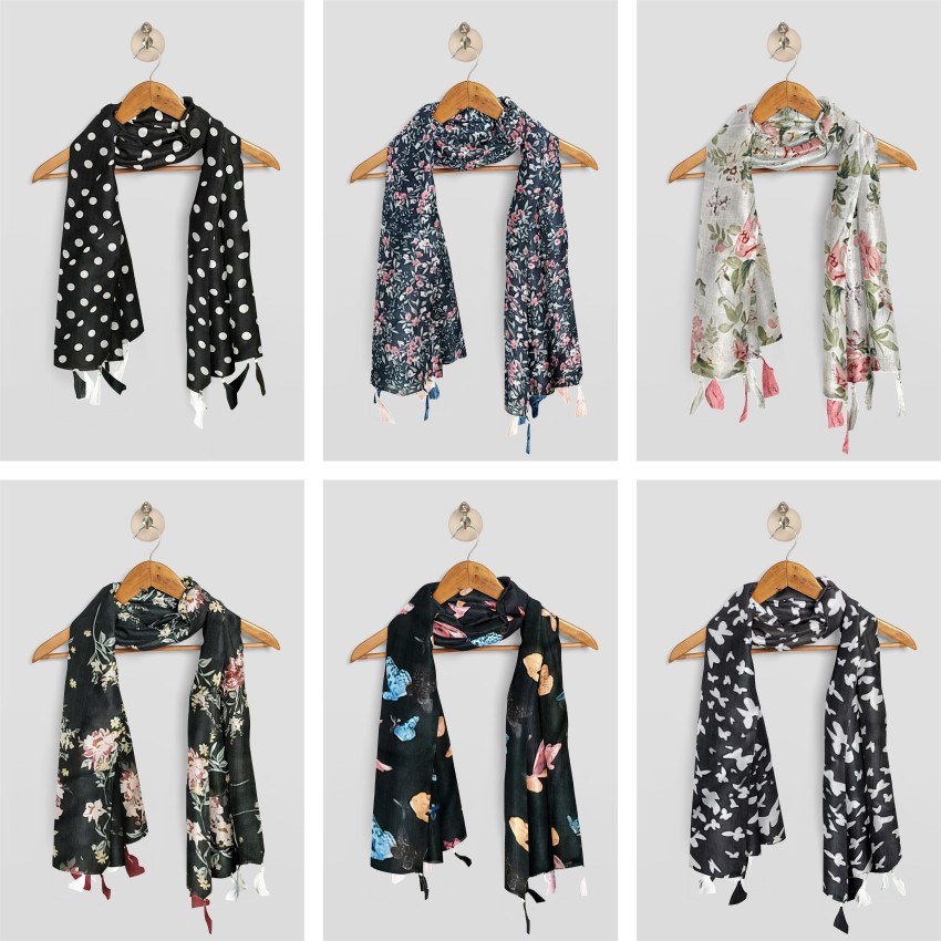 RiddleNeedle Floral Print Chiffon Women Scarf, Stole - Buy RiddleNeedle  Floral Print Chiffon Women Scarf, Stole Online at Best Prices in India