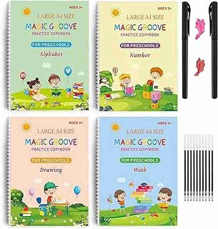 Magic Groove , (4 BOOK + 10 REFILL) Number Tracing Book For Preschoolers  With Pen: Buy Magic Groove , (4 BOOK + 10 REFILL) Number Tracing Book For  Preschoolers With Pen by