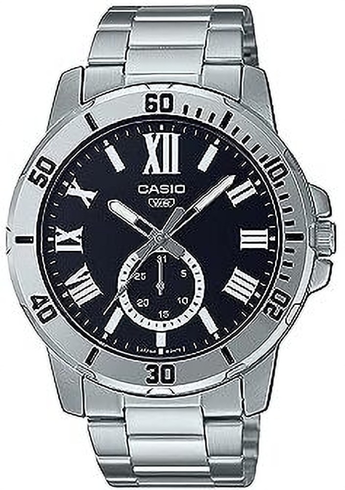 Casio enticer analog hot sale black dial men's watch