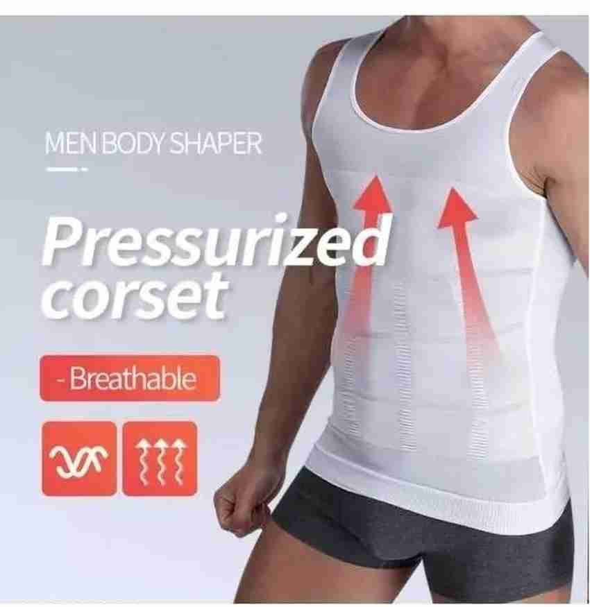 1/2PC Men Body Slimming Tummy Shaper Vest Belly Invisible Underwear  Shapewear Waist Trainer Compression Shirt Abs Abdomen Slim