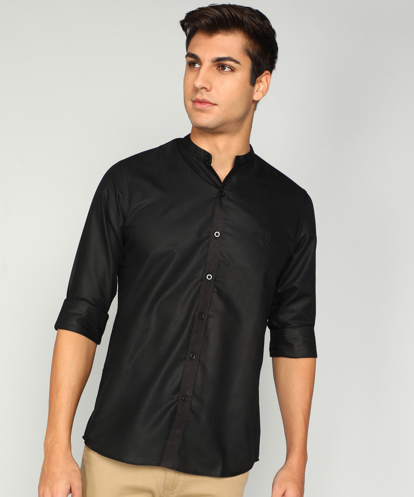 GIORDANO Men Solid Casual Black Shirt Buy GIORDANO Men Solid