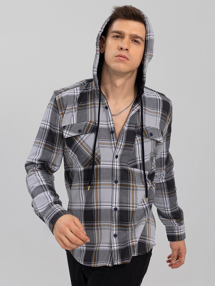 Snitch Men Checkered Casual Grey Shirt - Buy Snitch Men Checkered Casual  Grey Shirt Online at Best Prices in India | Flipkart.com