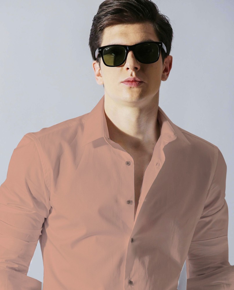 Buy Plus91 Men Solid Casual Pink Shirt Online at Best Prices in