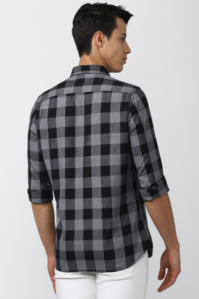 VAN HEUSEN Men Checkered Casual Grey Shirt - Buy VAN HEUSEN Men Checkered  Casual Grey Shirt Online at Best Prices in India