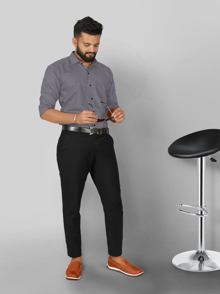 Buy Men Grey Slim Fit Formal Shirts Online - 591422 | Peter England