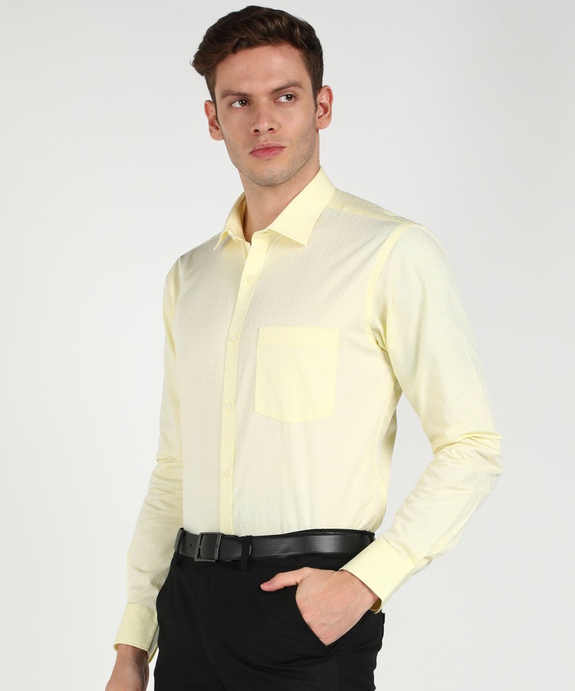 Buy Fulls Plain Slim Fit Men Shirt  Yellow  Rare Rabbit