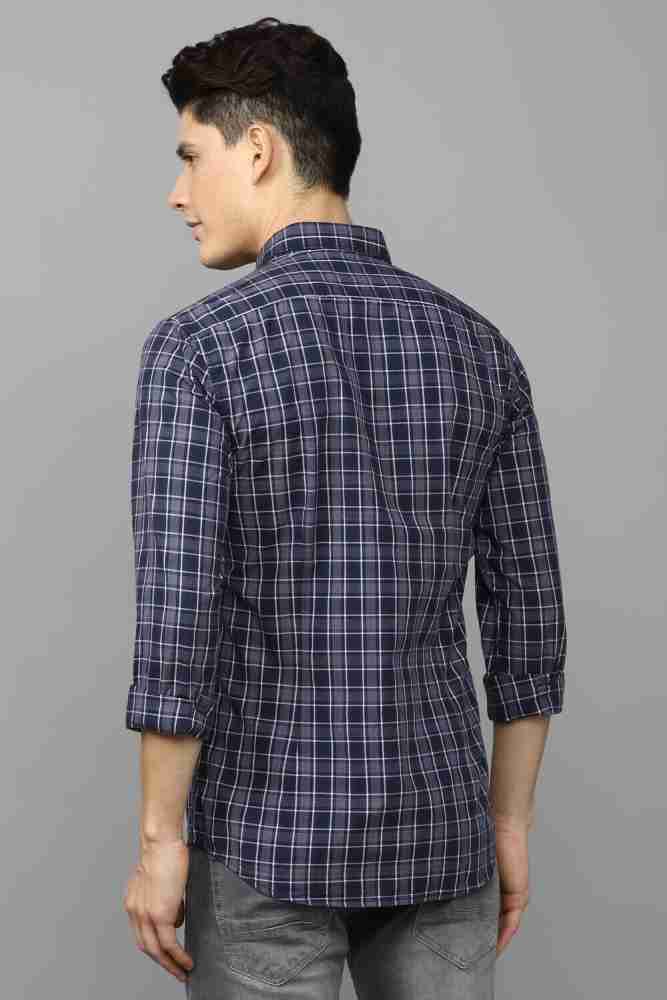 LOUIS PHILIPPE Men Checkered Casual Dark Blue Shirt - Buy LOUIS