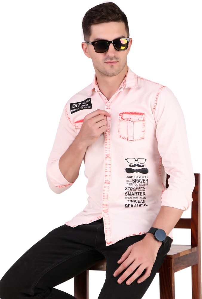 Buy Plus91 Men Solid Casual Pink Shirt Online at Best Prices in