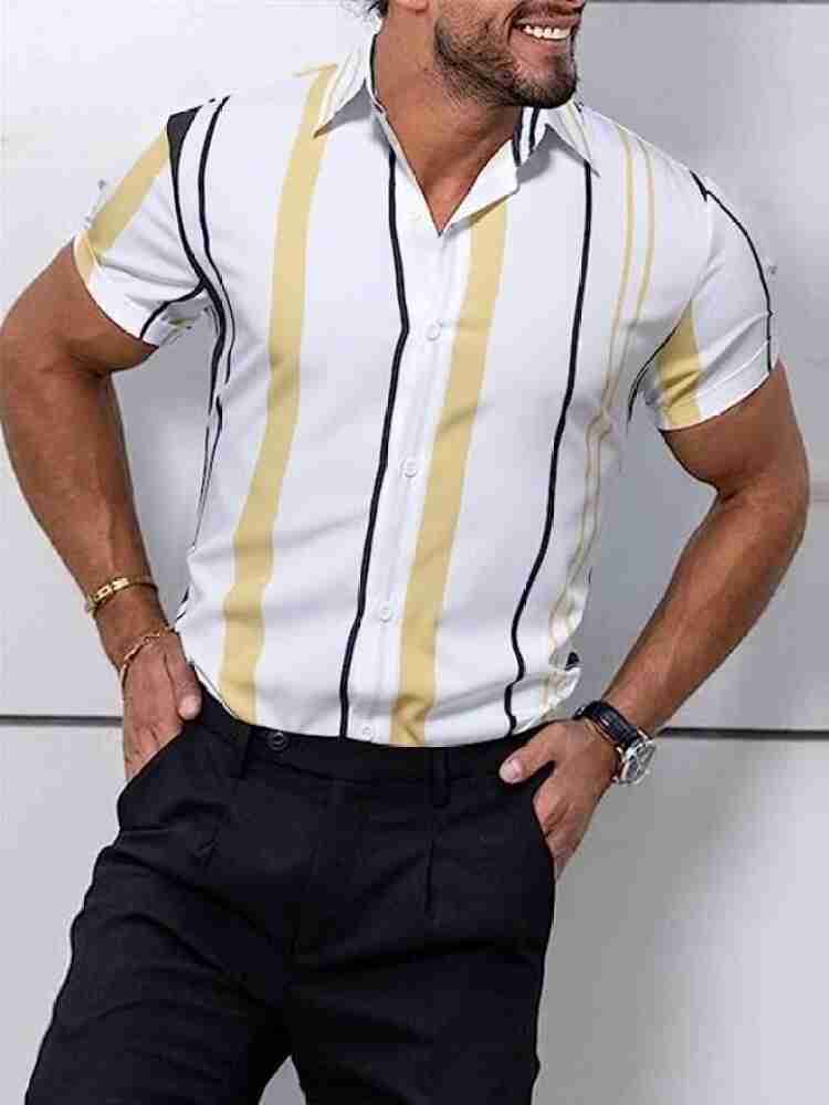 Lapel Tees Shirt for Big Men Spring Savings 2024 SMihono Men Casual Fashion  Patchwork Turndown Collar Printing Short Sleeve Have Pockets Button Shirt